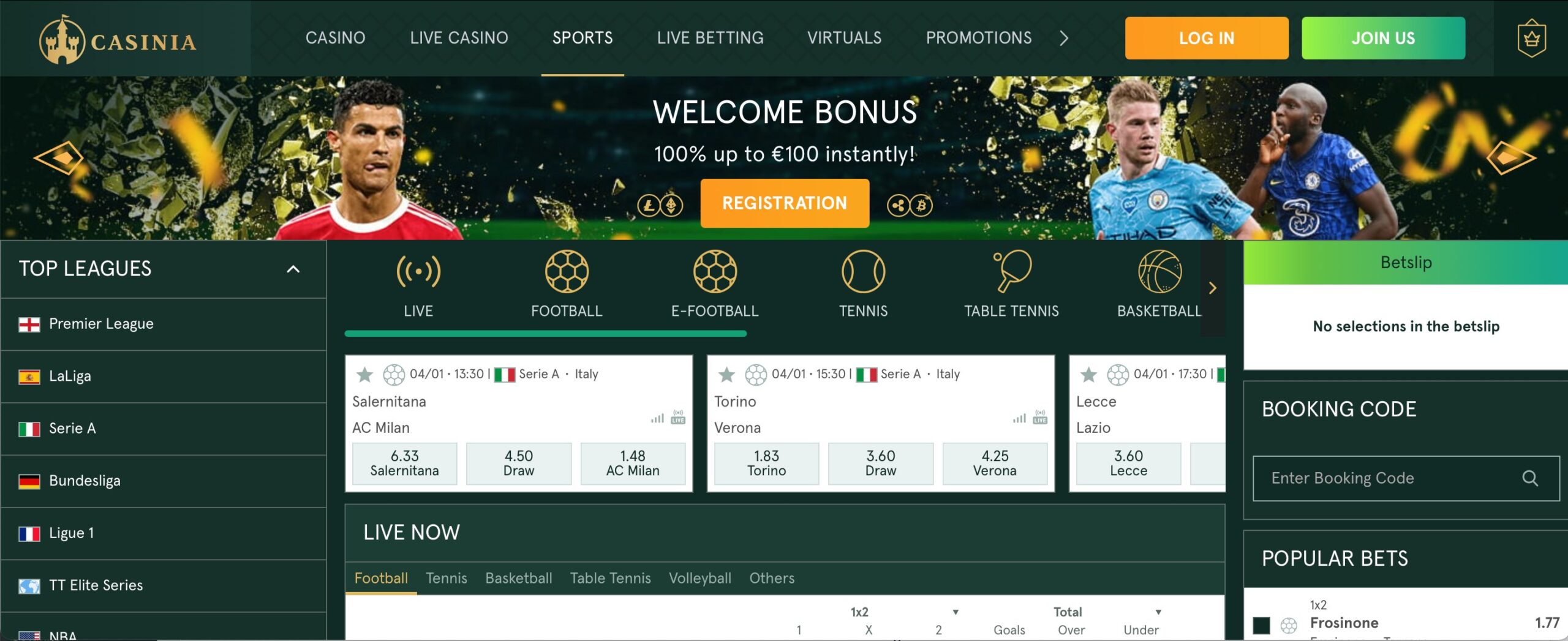 Casinia Casino Sports